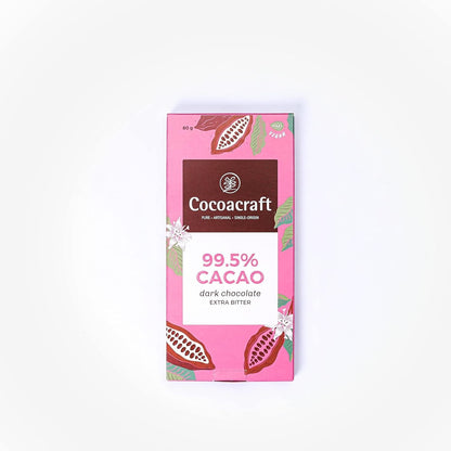 Cocoacraft 99.5% Bitter Dark Chocolate Bar - 80 grams
