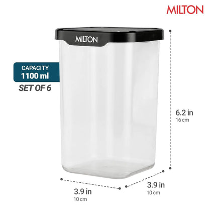 Milton Square Stainless Steel Containers for Kitchen Storage Set of 6