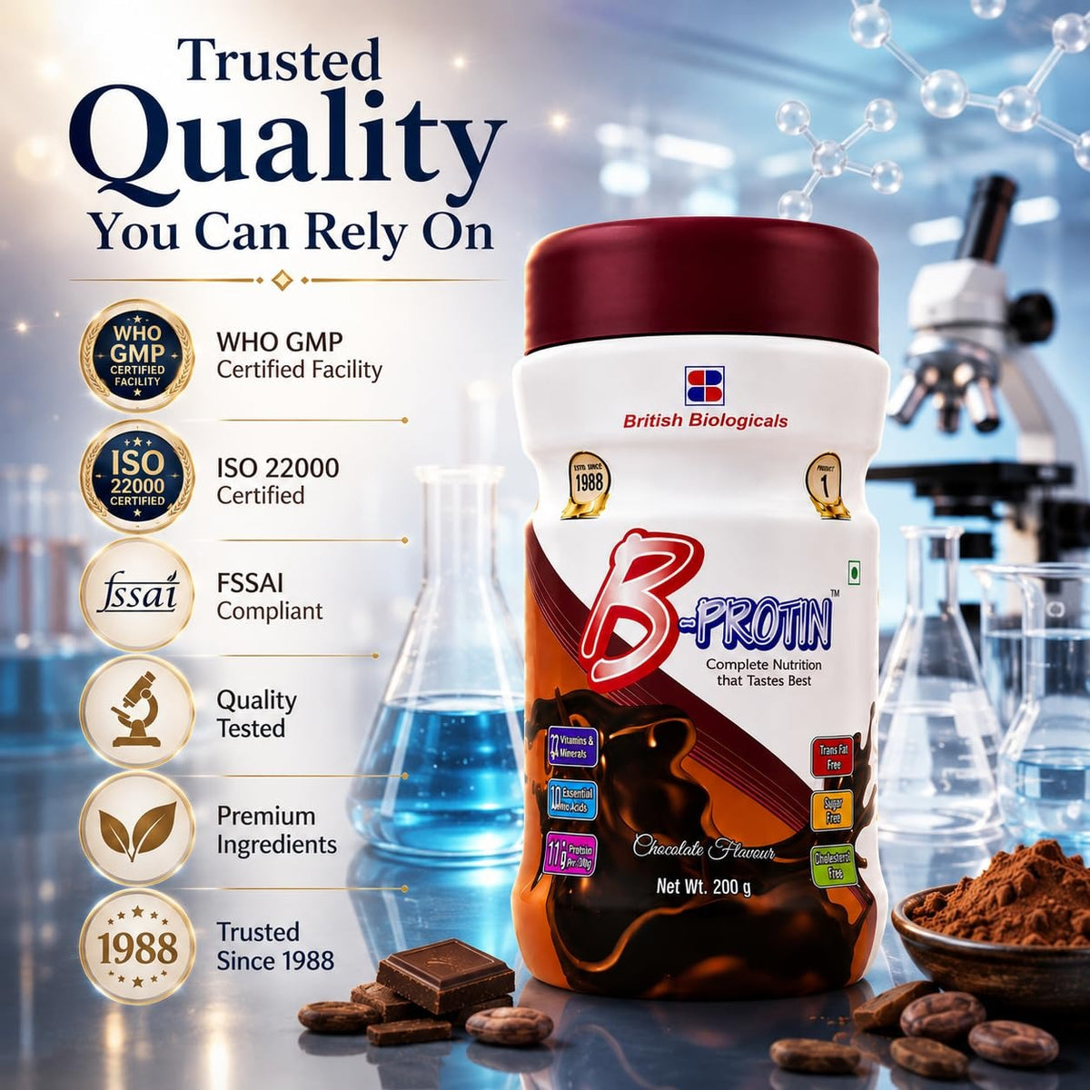 British Biologicals B-Protin Powder Chocolate Flavour