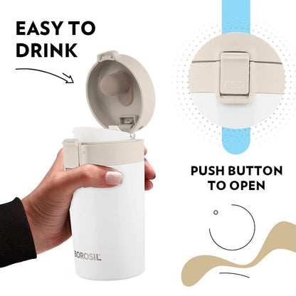 Borosil CoffeeMate Insulated Mug White 300ml Double Wall