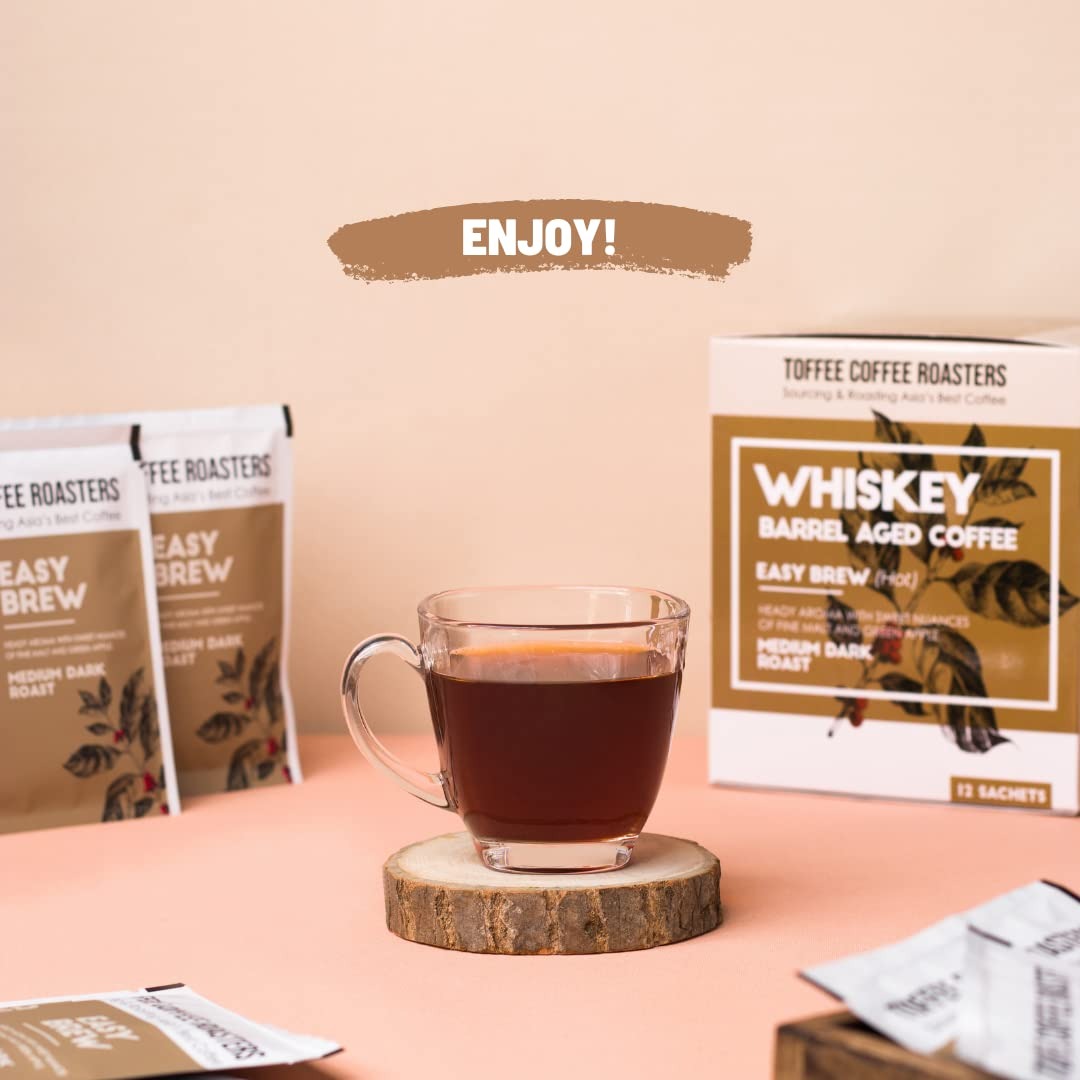 Toffee Coffee Roasters Single Malt Whiskey Barrel Aged Grounded Coffee