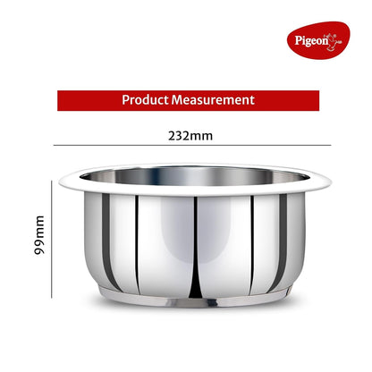 Pigeon Stainless Steel Bowl, 22 cm diameter, Compatible with 1 L Rice Cooker