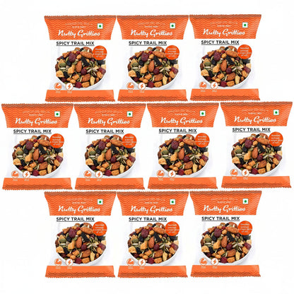 Nutty Gritties Spicy Trail Mix - Pack of 10(24g Each Pack)