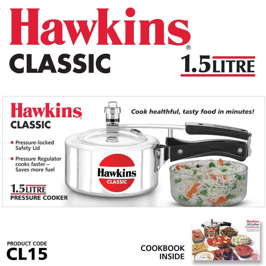Hawkins Classic 1.5 Litre Aluminium Pressure Cooker
