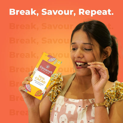 Cocoacraft 70% Bitter Sweet Chocolate Bar  - 80g