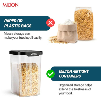 Milton Square Stainless Steel Containers for Kitchen Storage Set of 6