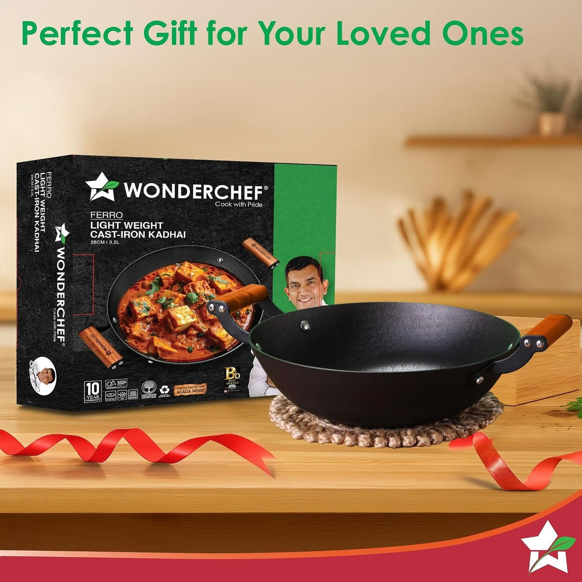 Wonderchef Pre-Seasoned Ferro Light 28cm Kadhai