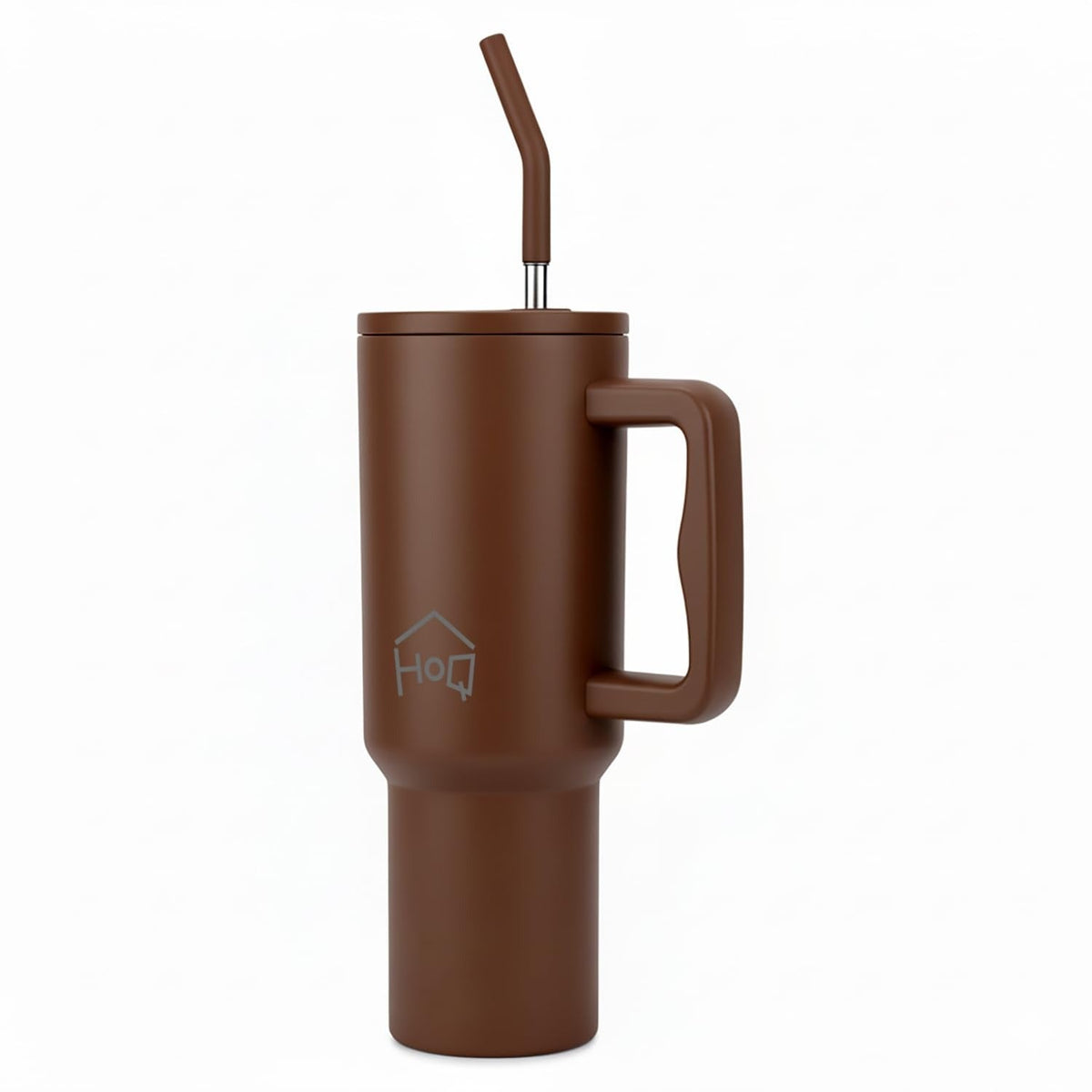 House of Quirk 1200ML Stainless Steel Tumbler with Handle & Lid - Chocolate