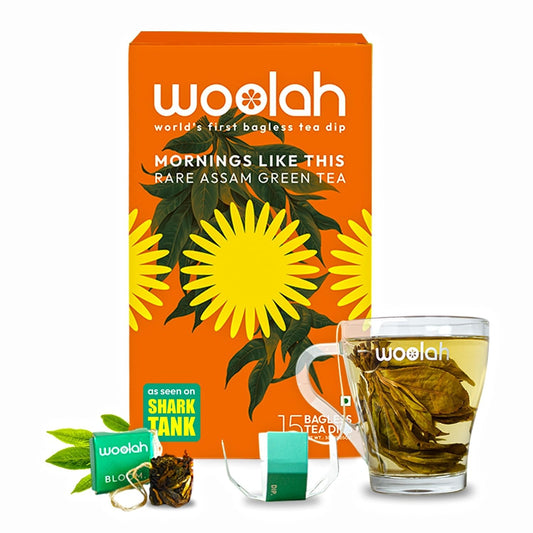 Woolah Artisanal Assam Green Tea Organic Bagless Tea Dip