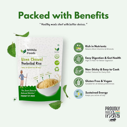 Mithila Foods Usna Chawal - Authentic Bihari Parboiled Rice