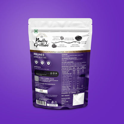 Nutty Gritties California Pitted Prunes Dried Fruit Plums - 200g