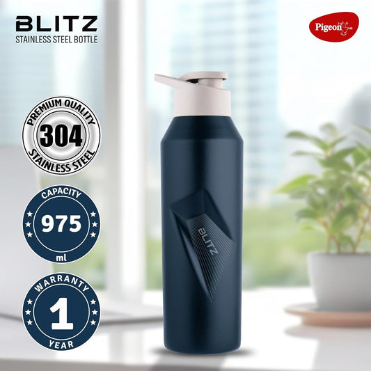 Pigeon Blitz Stainless Steel Water Bottle With Sipper Cap - Blue