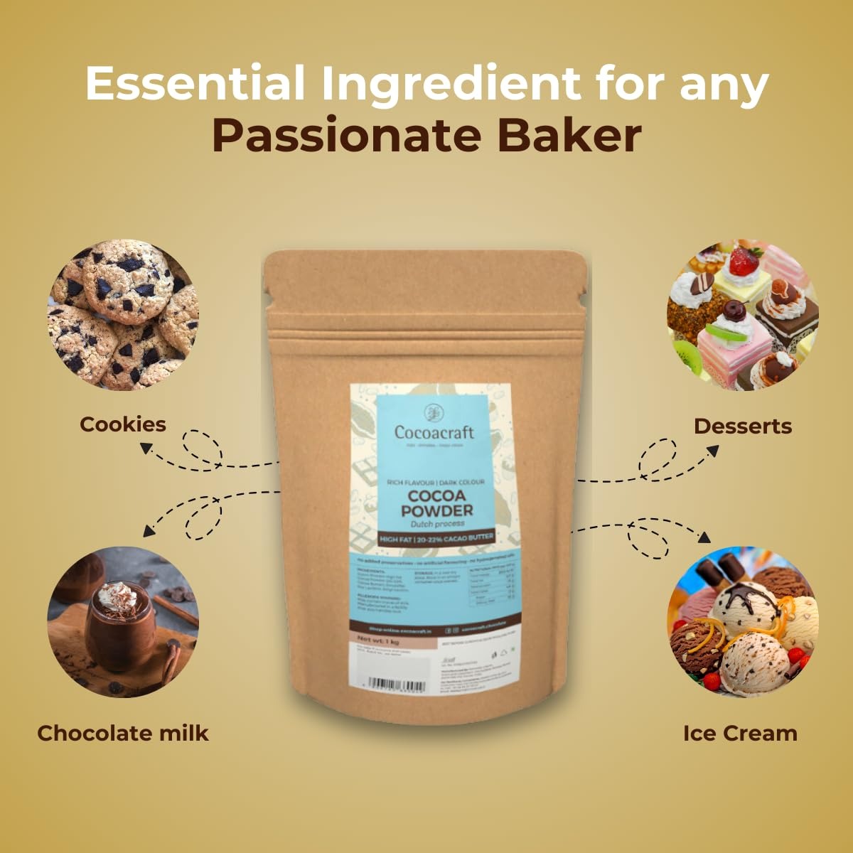 Cocoacraft Dark Cocoa Powder with 20% Cacao Butter