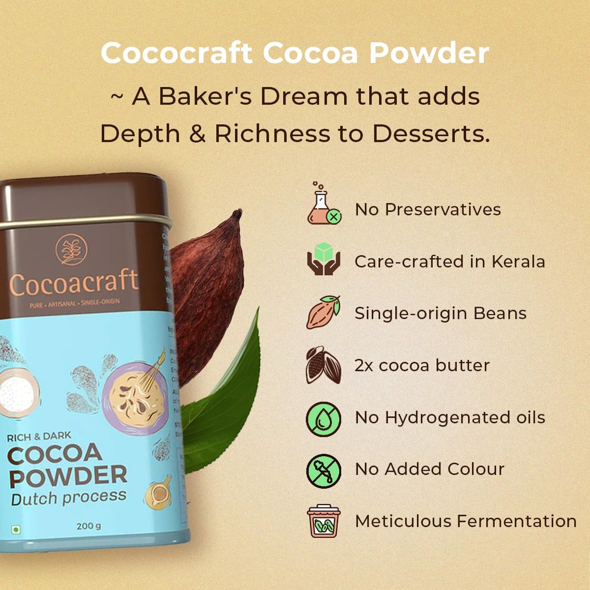 Cocoacraft Rich Dark Cocoa Powder - 200g