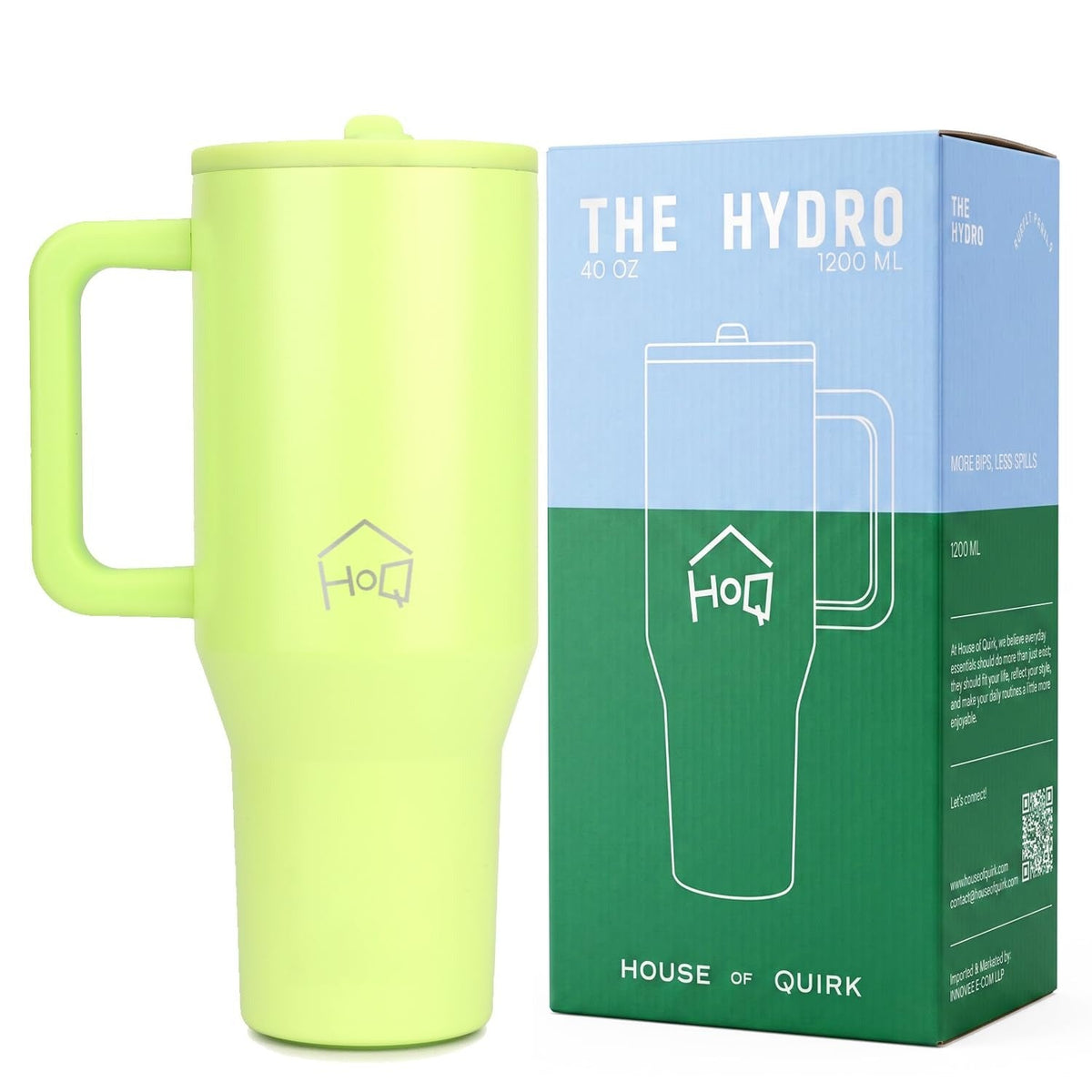 House of Quirk 1200ML Tumbler with Handle - Neon Green