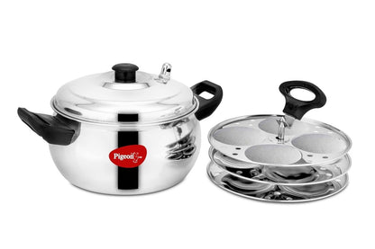 Pigeon Idly Maker Induction and Gastove Compatible 3 Plates