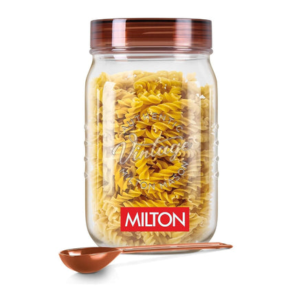 Milton Vintage Airtight Containers with Spoons for Kitchen Storage Food Grade Plastic, Stackable