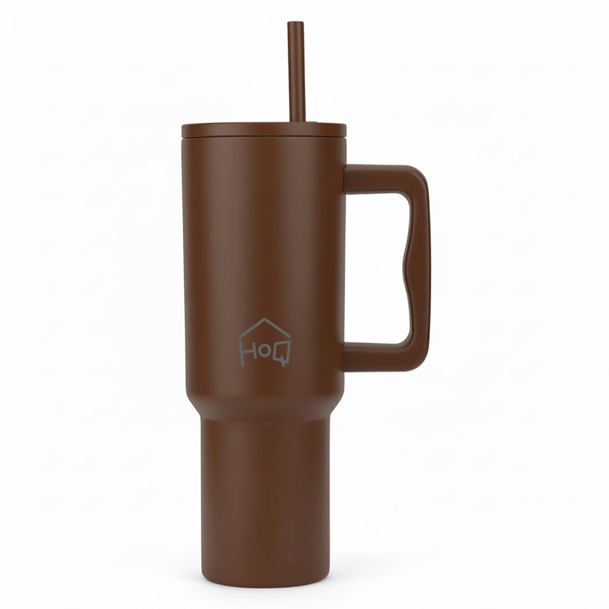 House of Quirk 1200ML Stainless Steel Tumbler with Handle & Lid - Chocolate