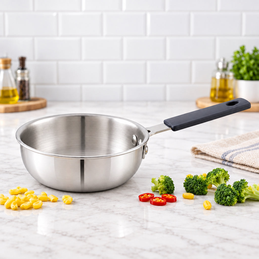 Tosaa Triply Mini Fry Pan 3-Ply Stainless Steel Small Non-Stick Induction & Gas Compatible 590ml