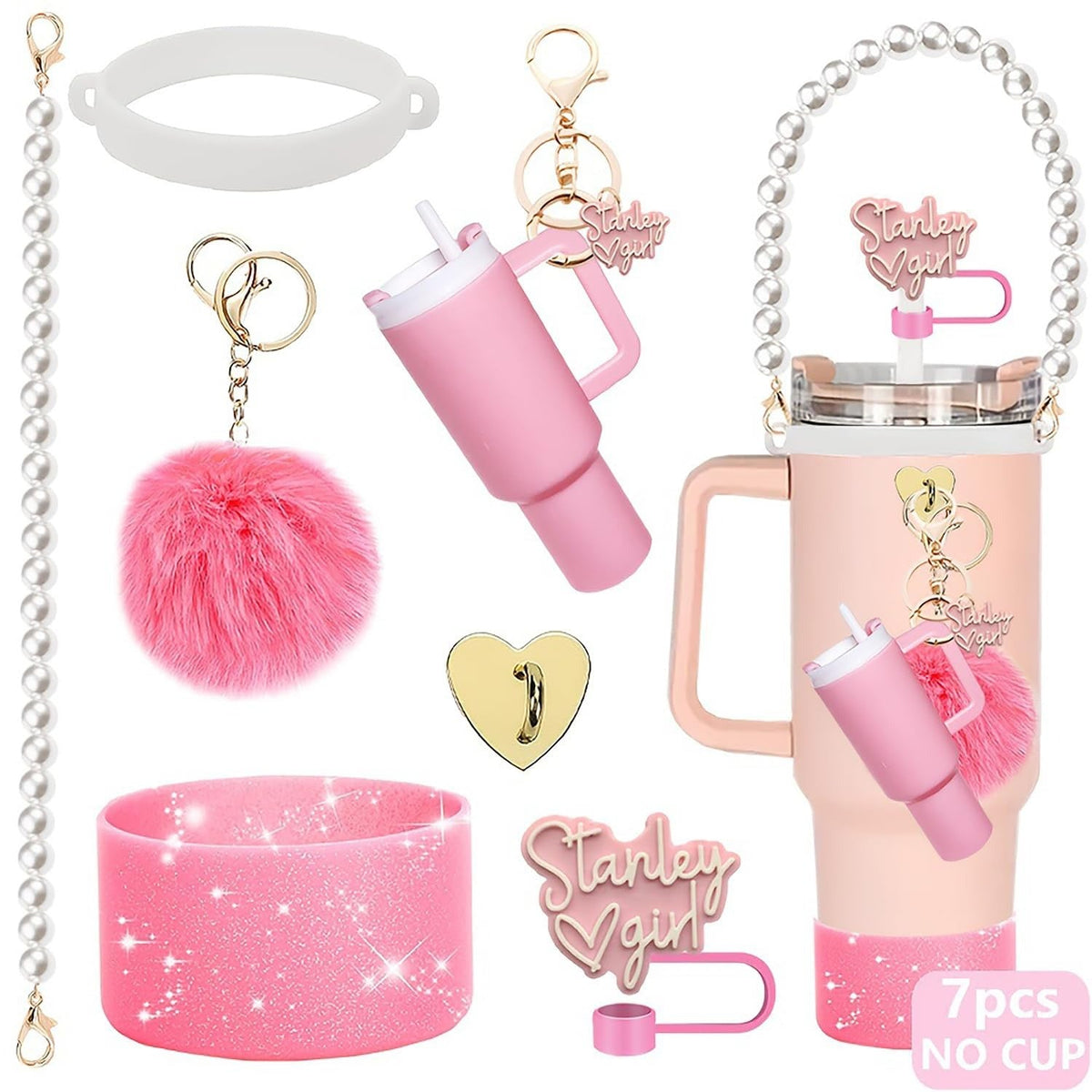 House of Quirk 5 Accessories Set -  (Pearl Pink, Tumbler Not Included)