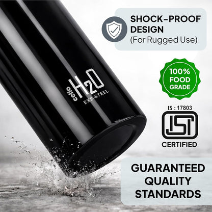 Cello H2O Stainless Steel Water Bottle - Black