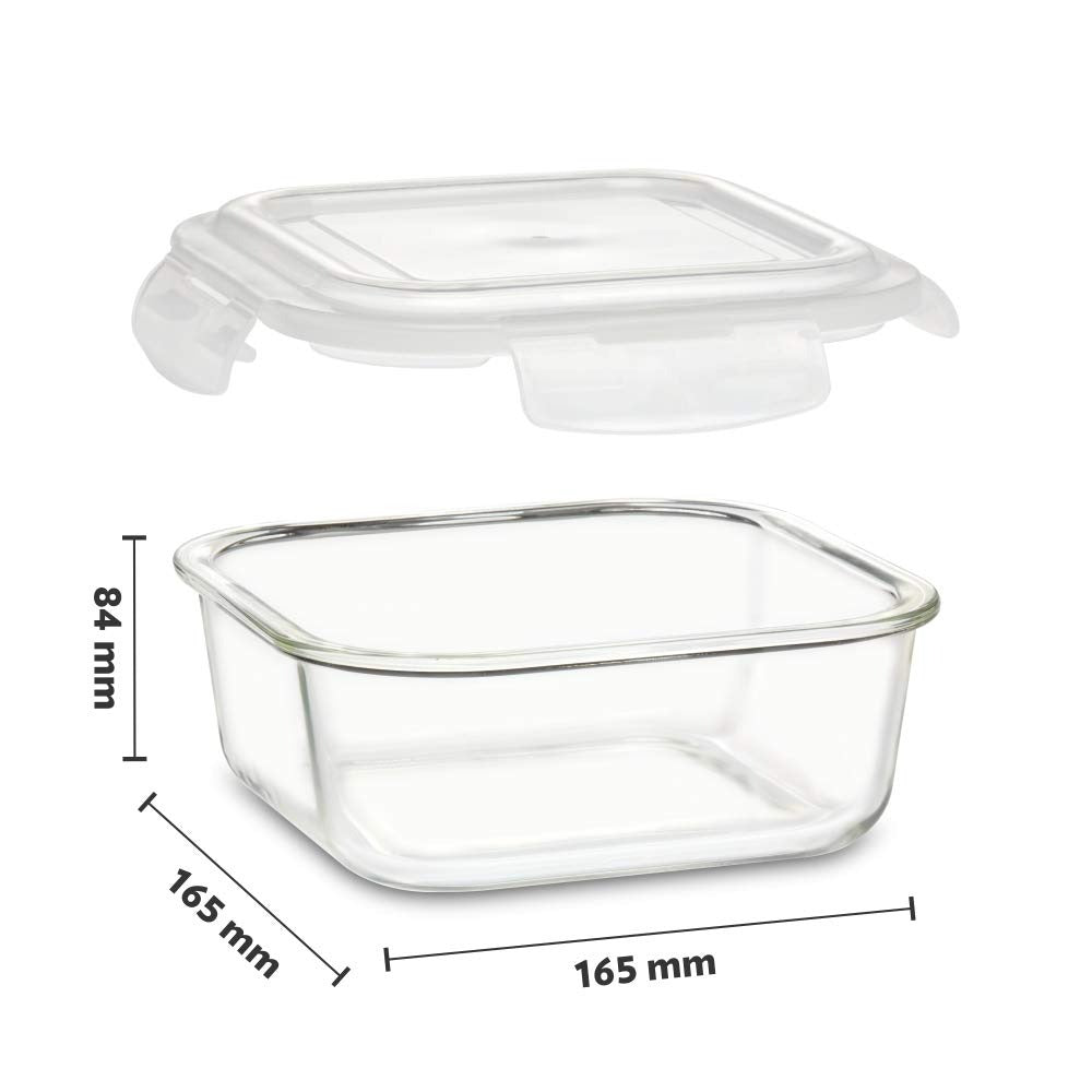 Borosil Klip N Store Round Glass Container Set of 3 (320ml + 520ml + 800ml)