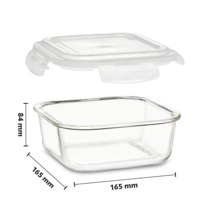 Borosil Klip N Store Round Glass Container Set of 3 (320ml + 520ml + 800ml)
