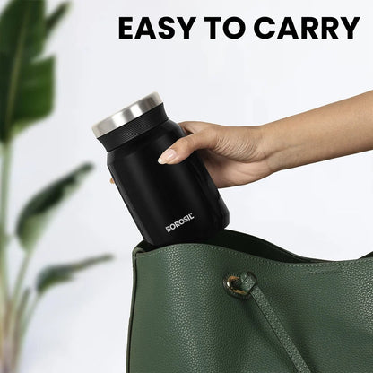 Borosil Carry Mate Black Water Bottle 500ml
