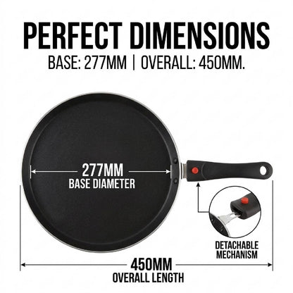 Cello Granitas Induction Non-Stick Flat Tawa - 28 cm
