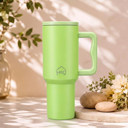 House of Quirk 1200ML Stainless Steel Tumbler with Handle & Lid - Lime Green