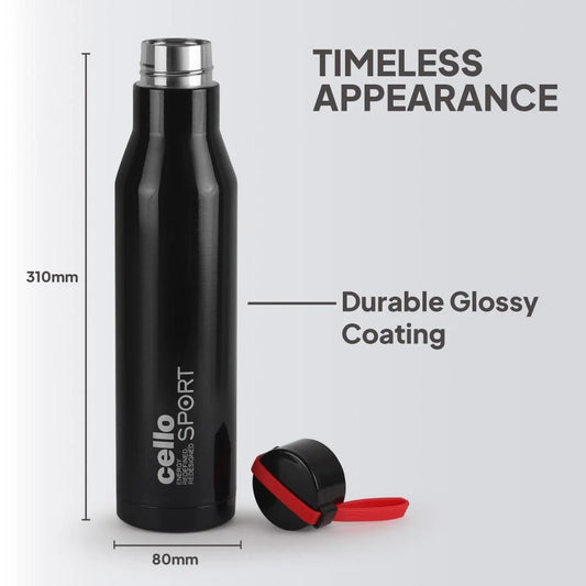 Cello Maestro Sports Flask Stainless Steel - Black