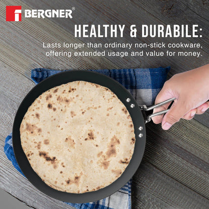 Bergner ArtisanForge Hard Anodised Roti Tawa 26cm (BGIN-6466)