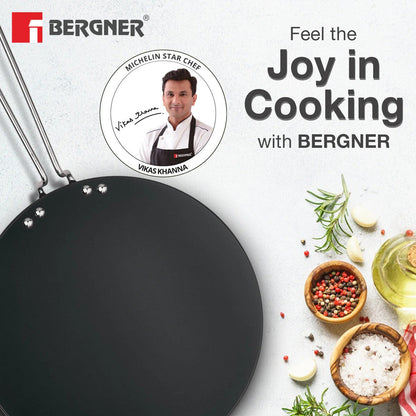 Bergner ArtisanForge Hard Anodised Roti Tawa 26cm (BGIN-6466)