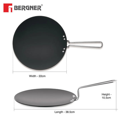 Bergner ArtisanForge Hard Anodised Roti Tawa 26cm (BGIN-6466)