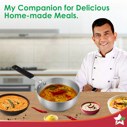 Wonderchef Venice Tri-Ply Stainless Steel Mini Wok Tadka Pan 14cm 650ml