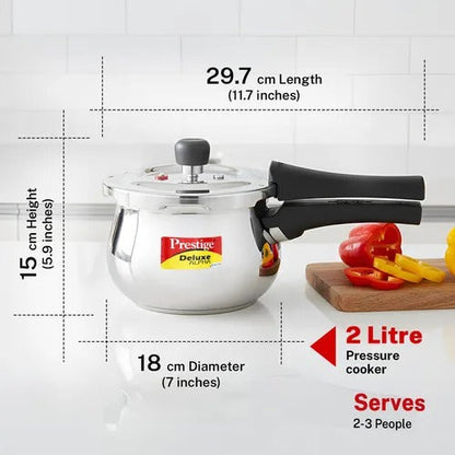 Prestige Deluxe Alpha Svachh Stainless Steel Handi Pressure Cooker