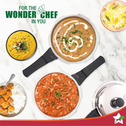 Wonderchef Venice Stainless Steel Pressure Cooker 2L Outer Lid Triply