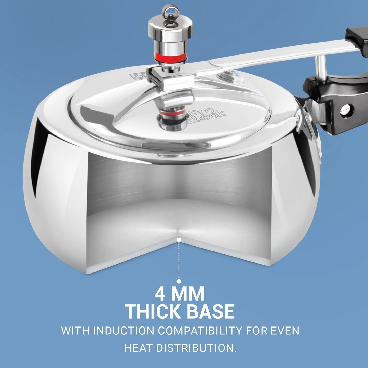 Milton ProCook Curve Aluminium Inner Lid Induction Pressure Cooker