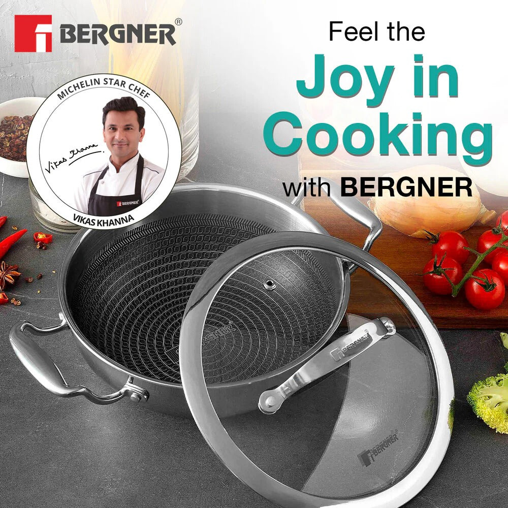 Bergner Hi-Tech Giro Tri-Ply Stainless Steel Kadai