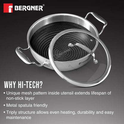 Bergner Hi-Tech Giro Tri-Ply Stainless Steel Kadai
