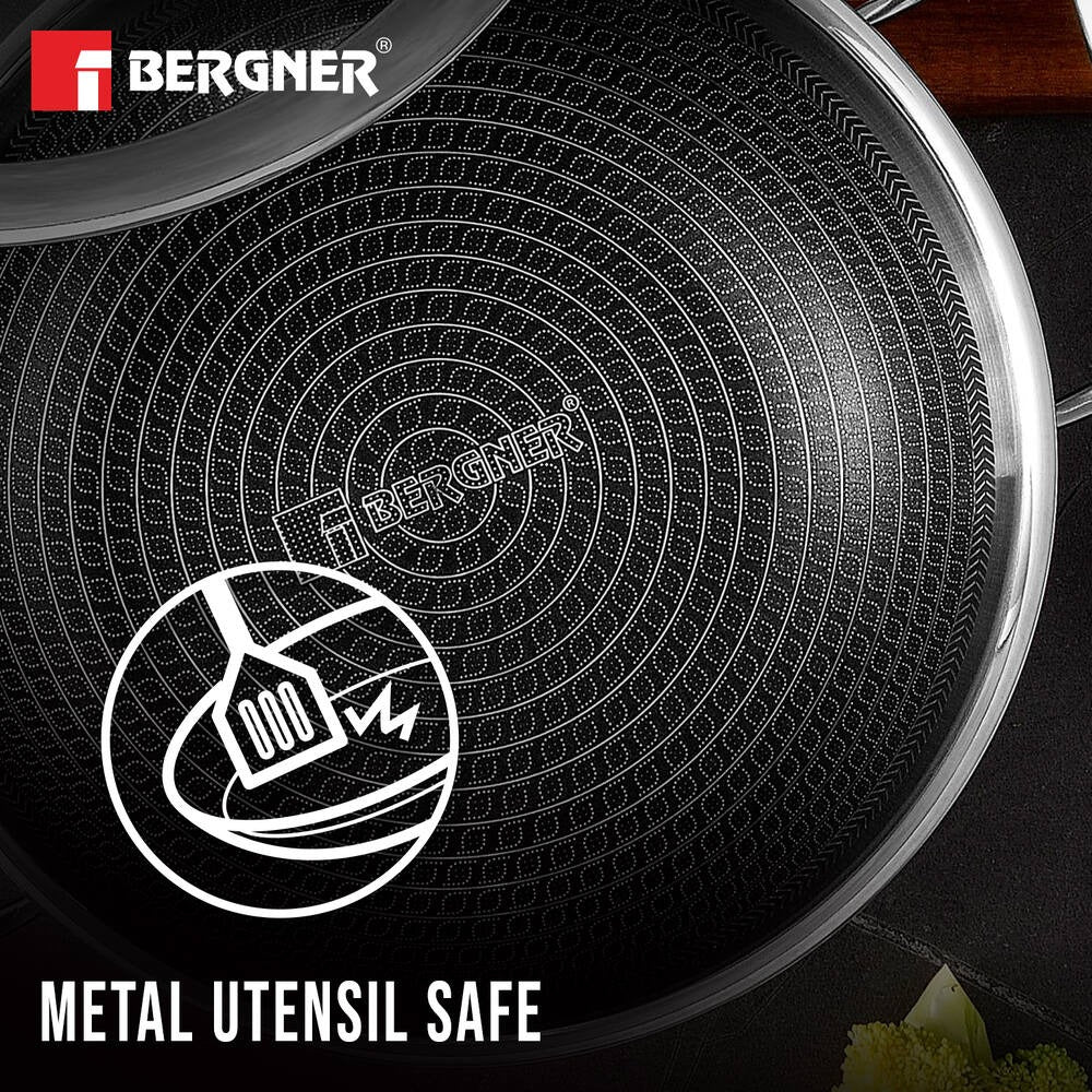 Bergner Hi-Tech Giro Tri-Ply Stainless Steel Kadai
