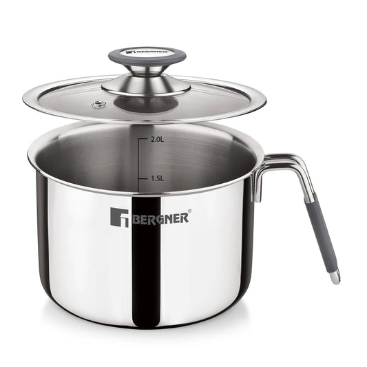 Bergner Argent Tri-Ply Stainless Steel 17cm 2.5L Milk Boiler Induction Bottom (BGD-9812)