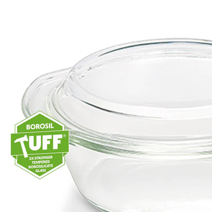 Borosil Round Casserole Set of 3 with Lid (750ml+1L+1.5L)