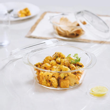 Borosil Round Casserole Set of 3 with Lid (750ml+1L+1.5L)