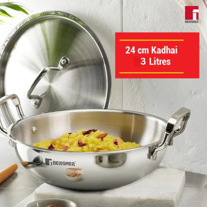 Bergner Tripro Tri-Ply 3 Pcs Cookware Set (BGIN-1396)
