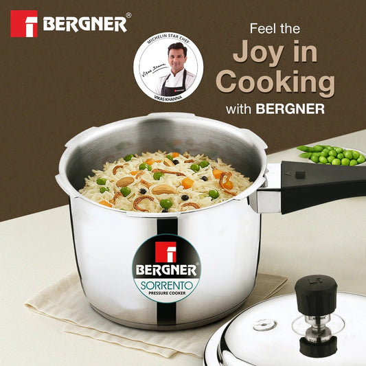 Bergner Sorento Stainless Steel Outer Lid Pressure Cooker 3L (BGIN-1851)