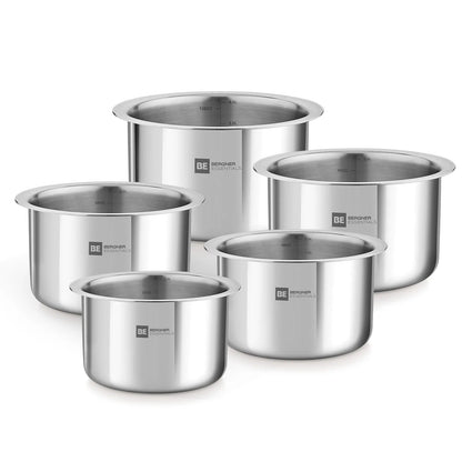 Bergner BE Essentials 5 Pcs Tope Set Stainless Steel (BGIN-6249)