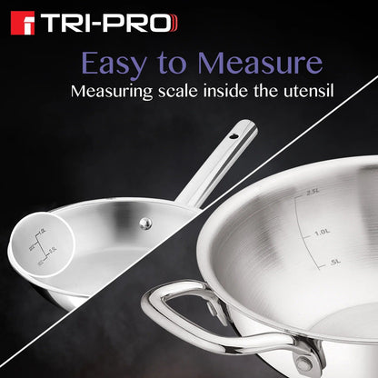 Bergner Tri Pro Induction Bottom 3 Pcs Cookware Set (BGIN-6560)