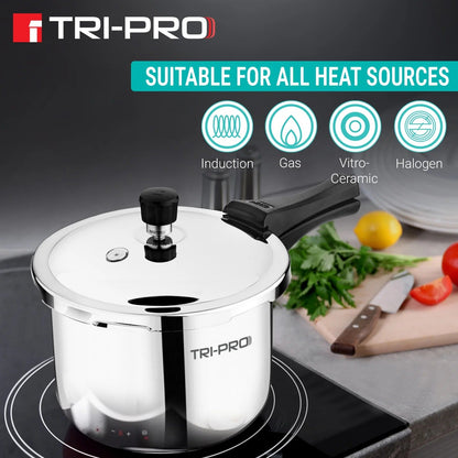 Bergner Tripro Tri-Ply Stainless Steel 3L Outer Lid Pressure Cooker (BGIN-6620)