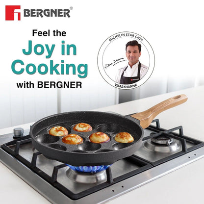 Bergner Aadhirai Cast Aluminium 12 Pits Appam Patra (BGIN-7811)
